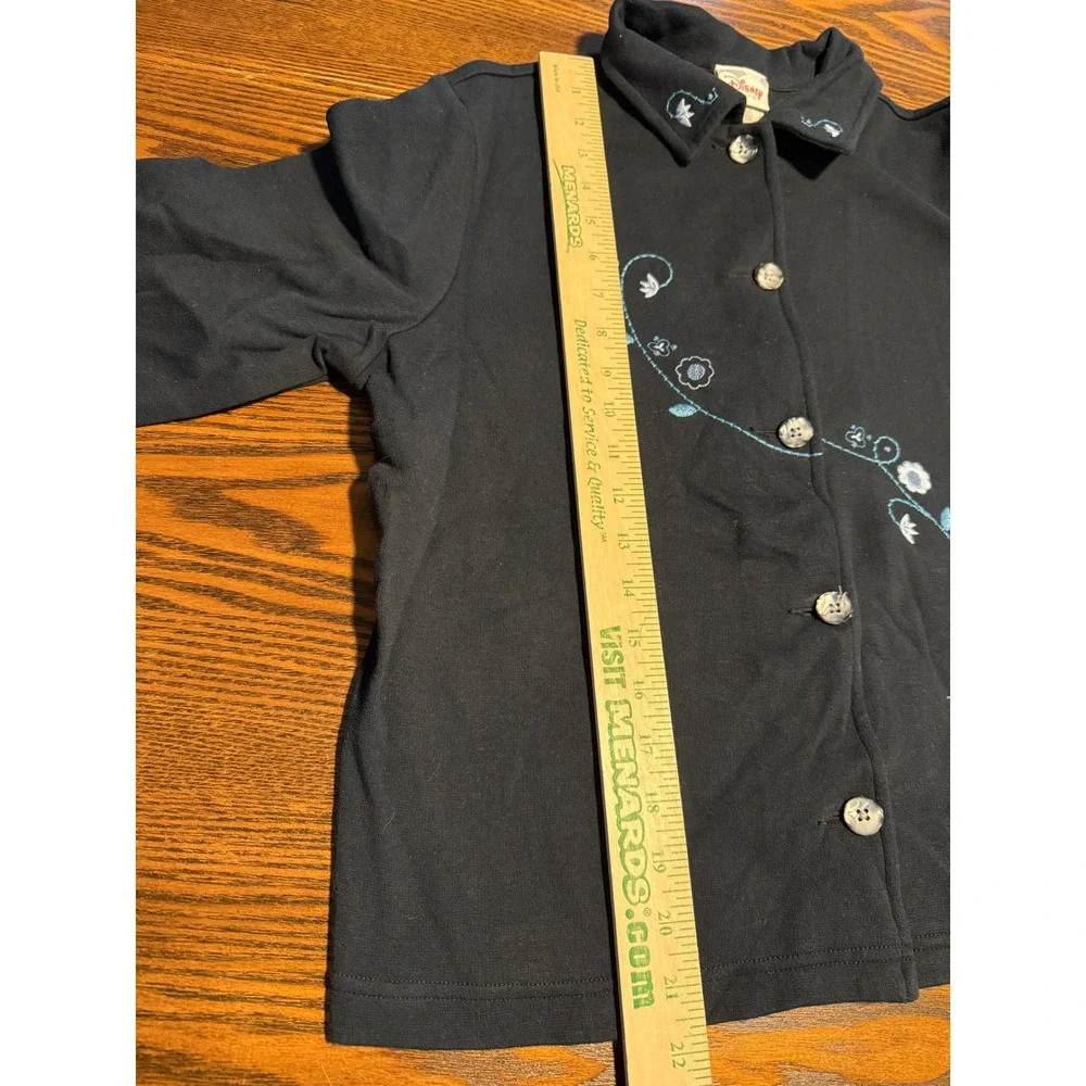 vintage Disney Mickey Mouse Embroidered Button Front Cardigan Womens S Navy Blue